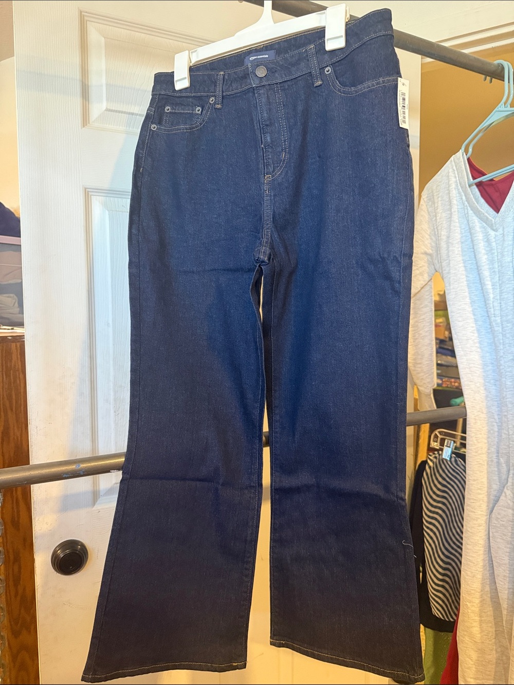 Amazon Dark Indigo Flare Jeans - High Rise Wide Leg